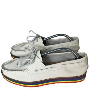 NEW SPERRY TOP SIDER PRIDE [STS87613] BOAT SHOE RAINBOW WHITE SZ 5